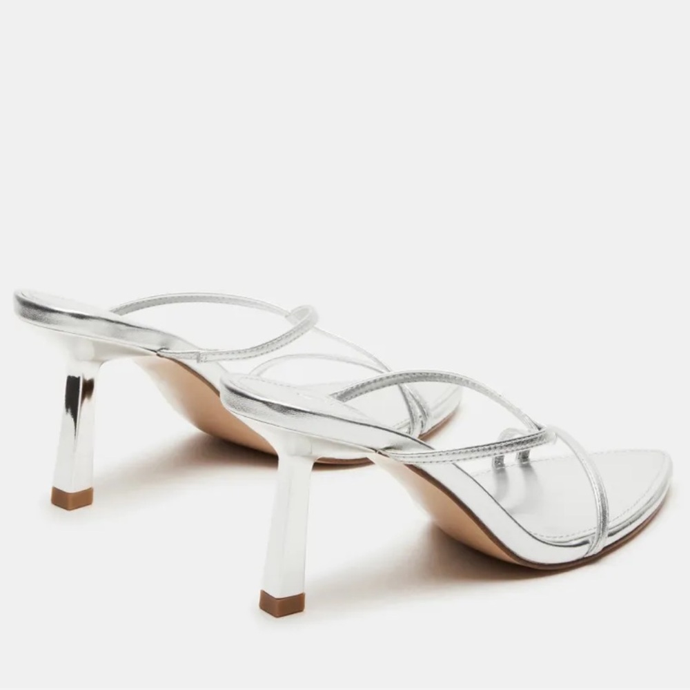 Steve Madden Silver Pointed Heel Sandals - Picture 7 of 9